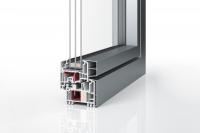Kunststoff-Aluminium-Fenster Profil PaXabsolut Neotherm Alublend 83 flächenbündig mit 3-fach Verglasung