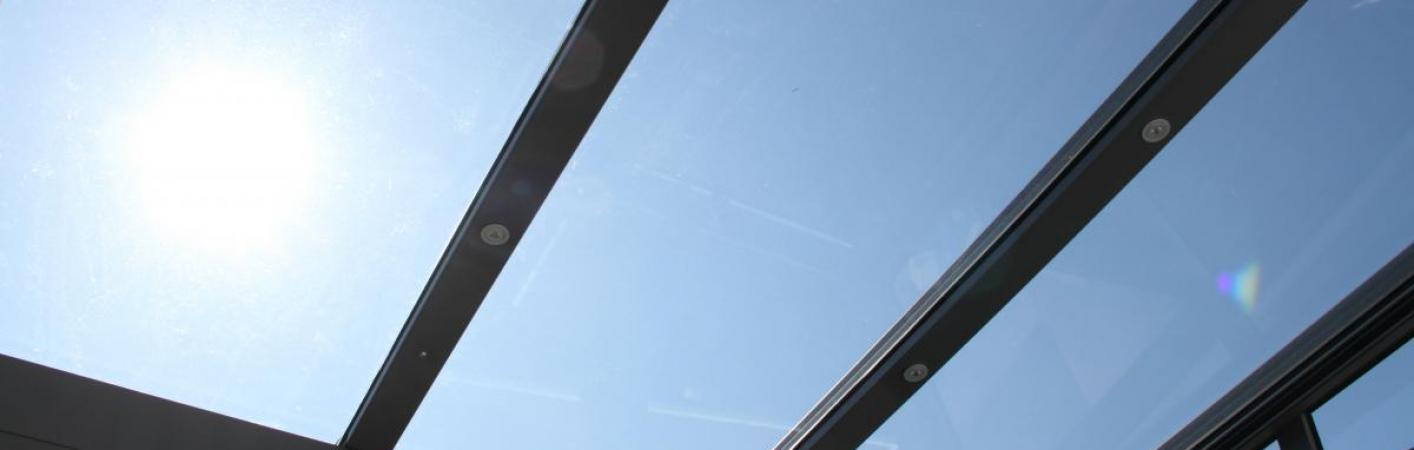Glasdach Ansicht von unten